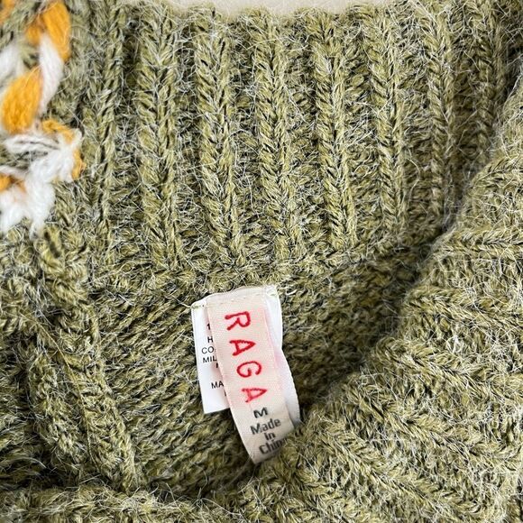RAGA Set: Olive Green Floral Cardigan Sweater & Pants | Size Medium - Picture 12 of 13